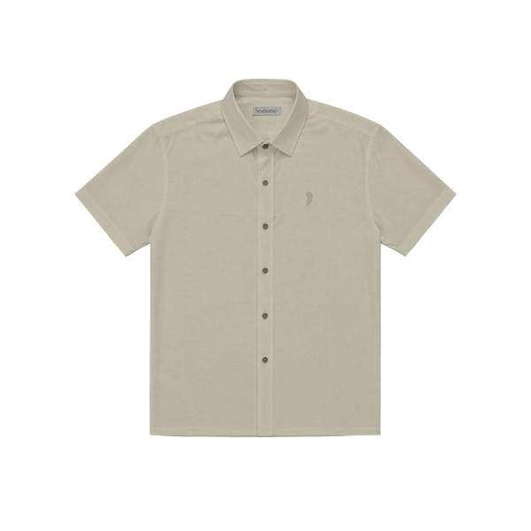 Camisa Manga Corta Beige