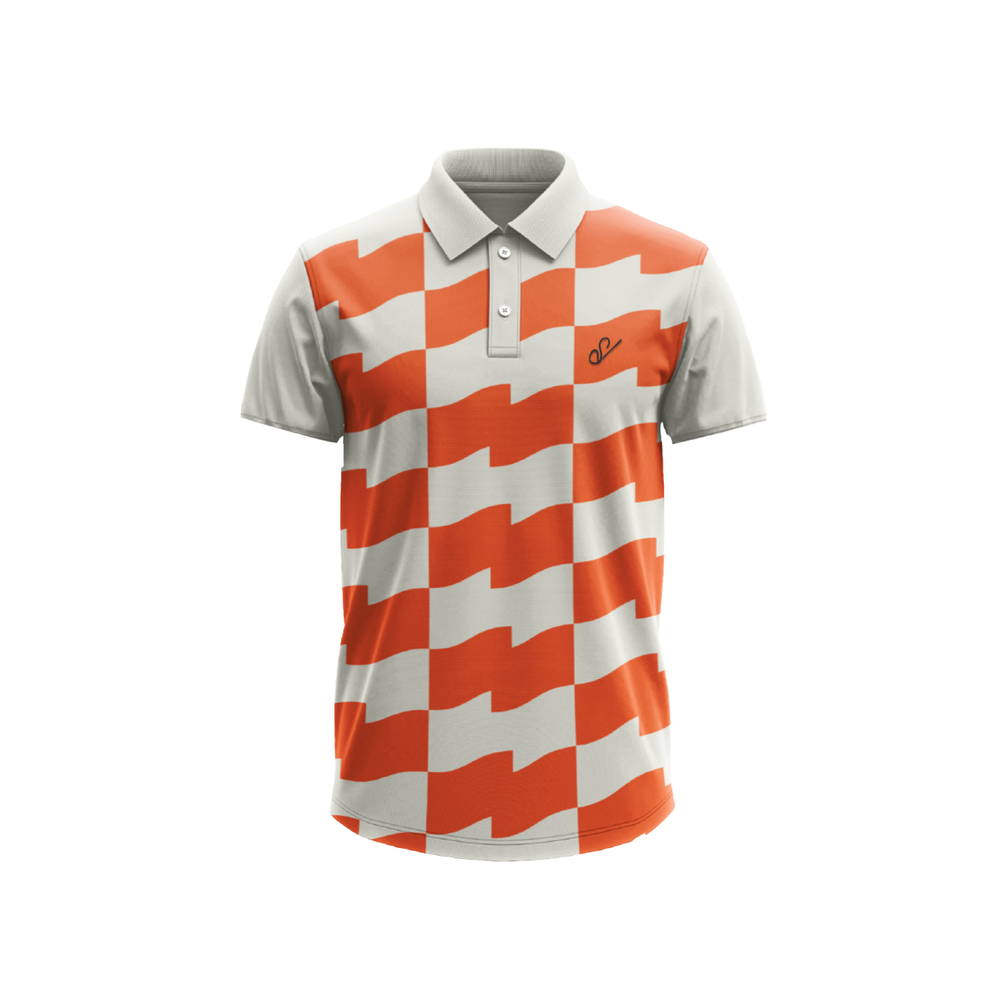 Polo Estampada Flag Naranja