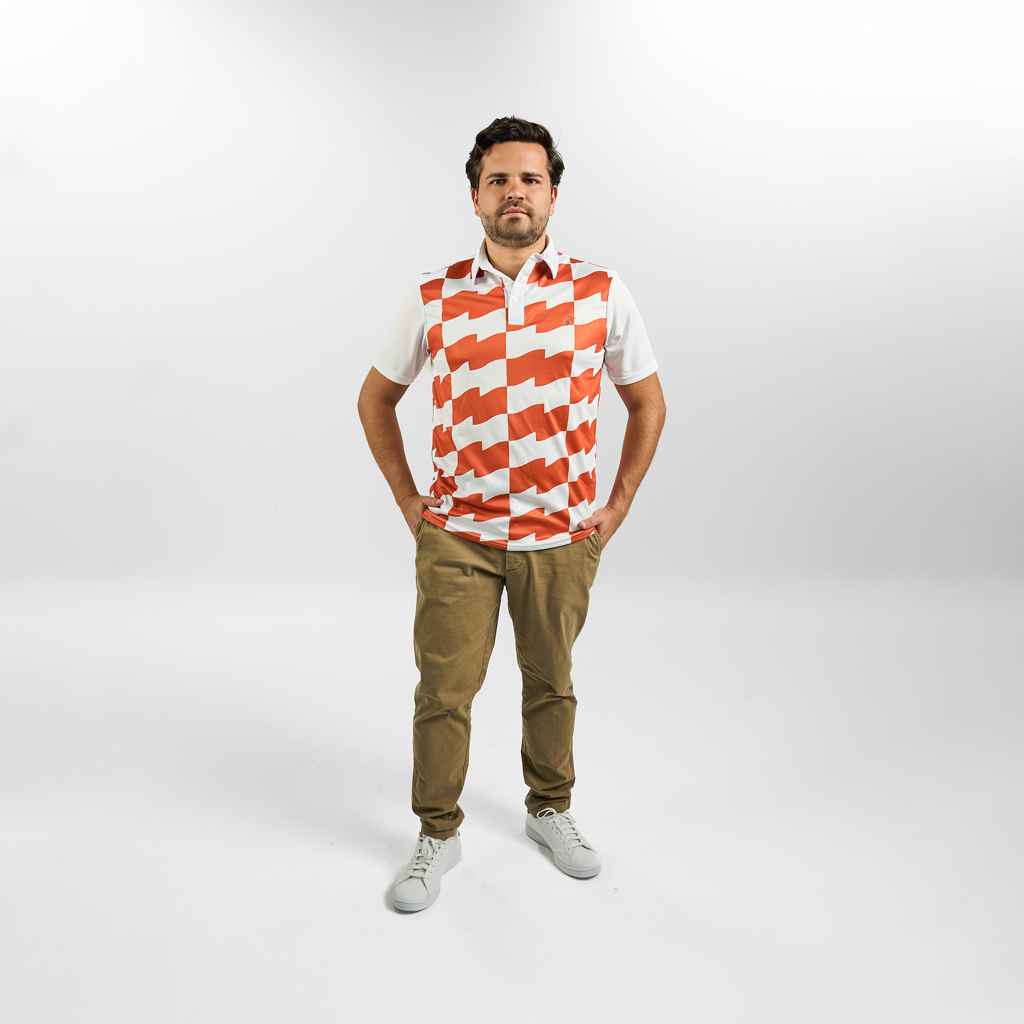 Polo Estampada Flag Naranja