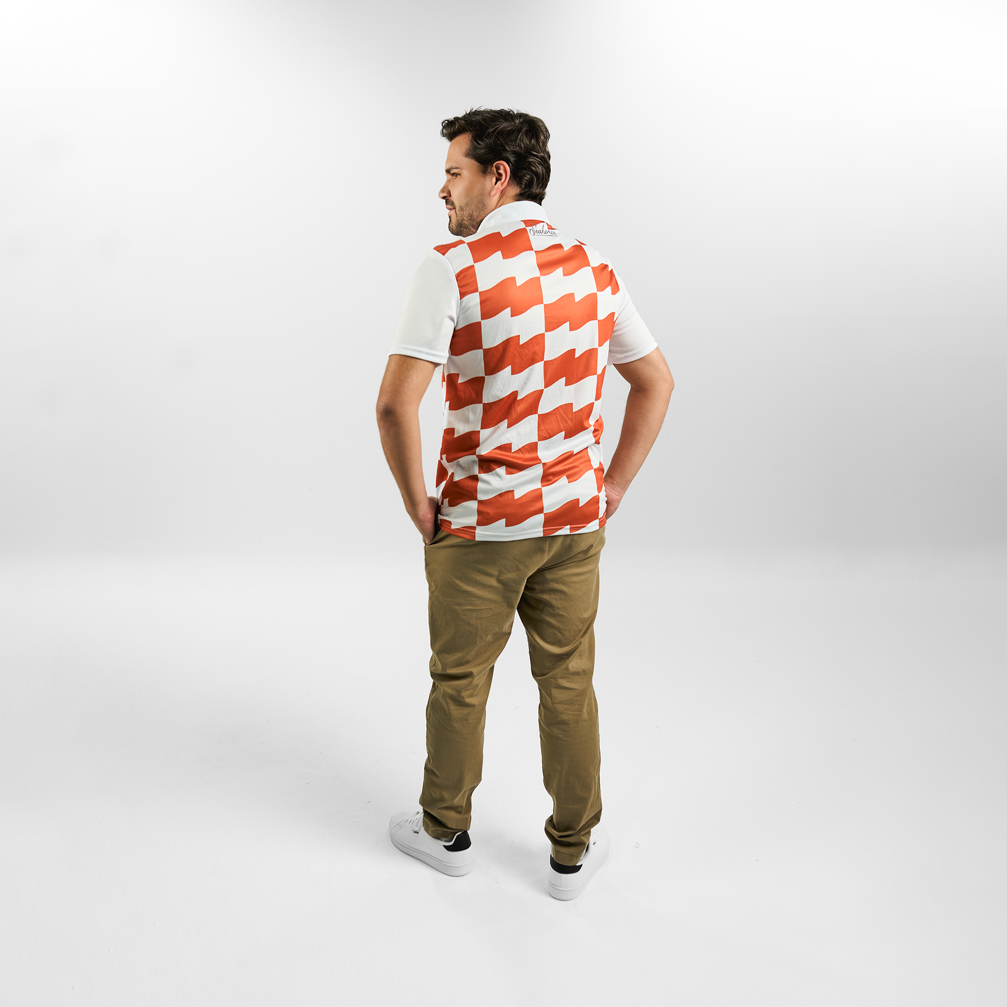 Polo Estampada Flag Naranja
