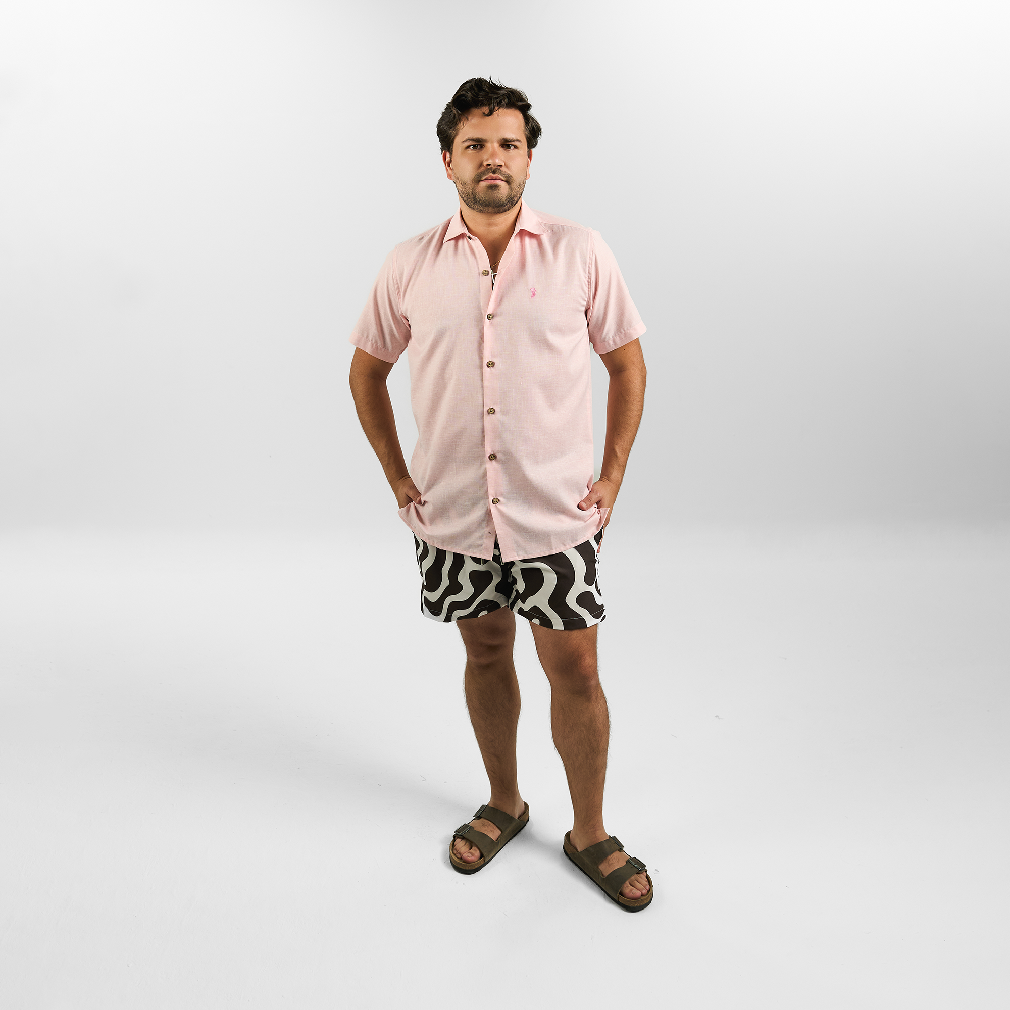 Camisa Manga Corta Rosa