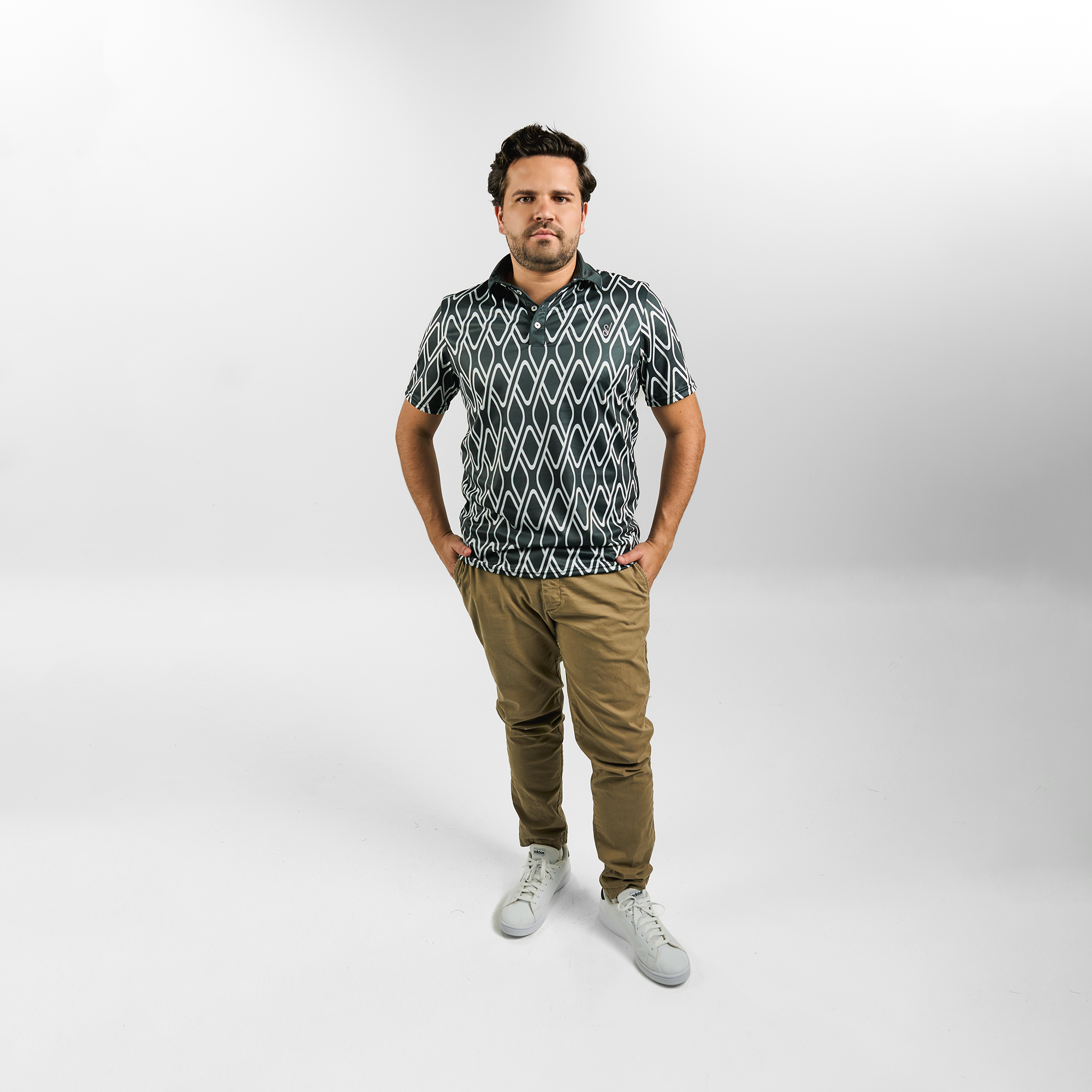Polo Estampada Rombos Navy