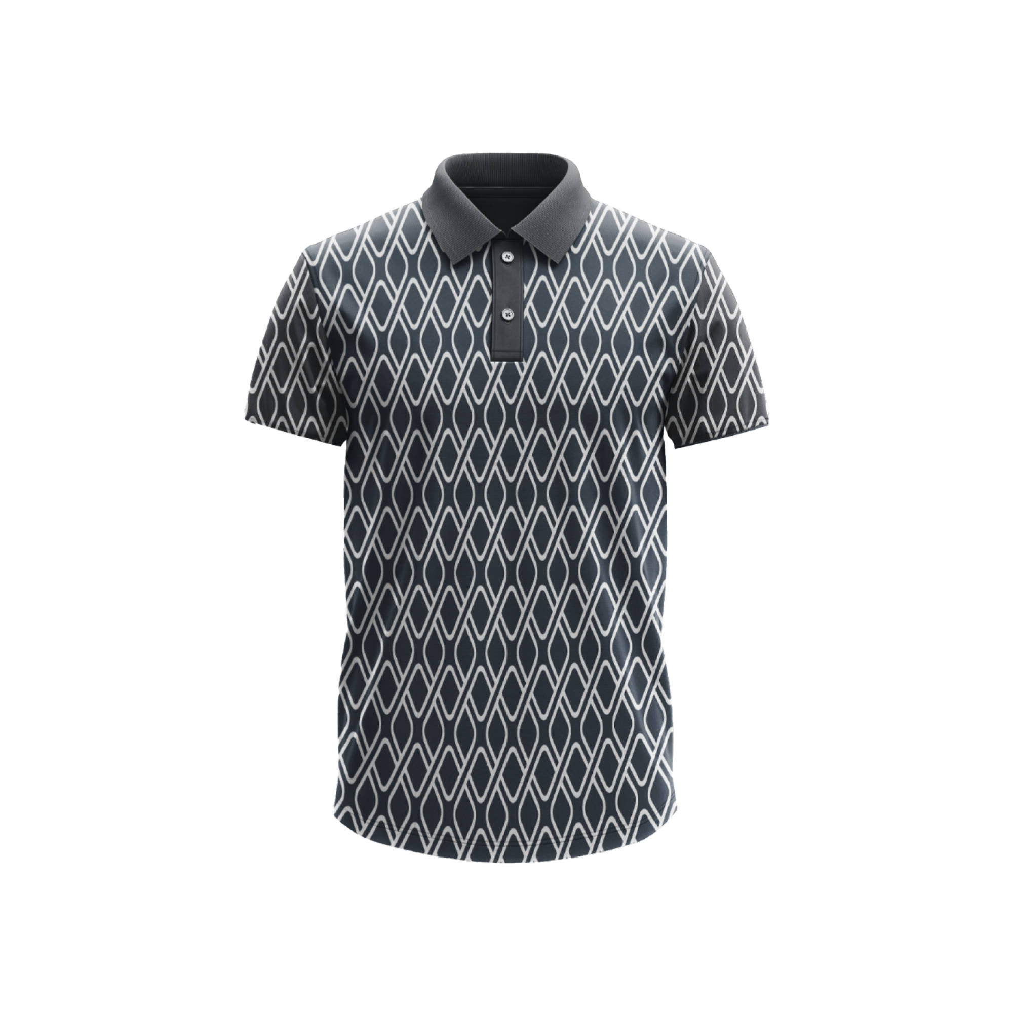 Polo Estampada Rombos Navy